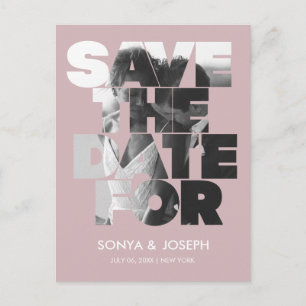 Carte Postale Simple Color Elegant Texte et Photo Enregistrer la