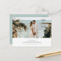 Simple Couple Photo Seafoam Enregistrer la date Ca