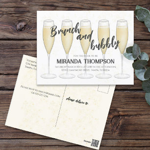 Carte Postale Simple Déjeuner de Mariage avec Champagne Pétillan