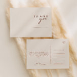 Carte Postale Simple Désert | Mariage Naturel Blanc Merci<br><div class="desc">Cette carte de remerciement de mariage Simple Desert | Natural White est exactement ce que vous recherchez pour compléter votre mariage rustique moderne boho. Parfaite pour une ambiance western minimaliste vintage ou une atmosphère bohémienne rétro automnale. L'écriture minimale au cinnamon foncé ressort vraiment sur ce fond automnal. Vous pouvez choisir...</div>