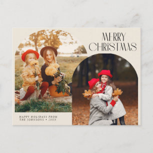 Carte Postale simple deux photos Noël vacances