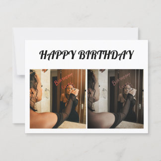 Carte Postale Simple Élégant deux photos