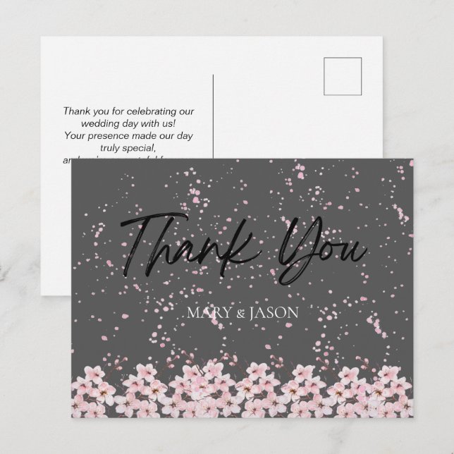Carte Postale Simple Elegant Thank You Card (Devant / Derrière)