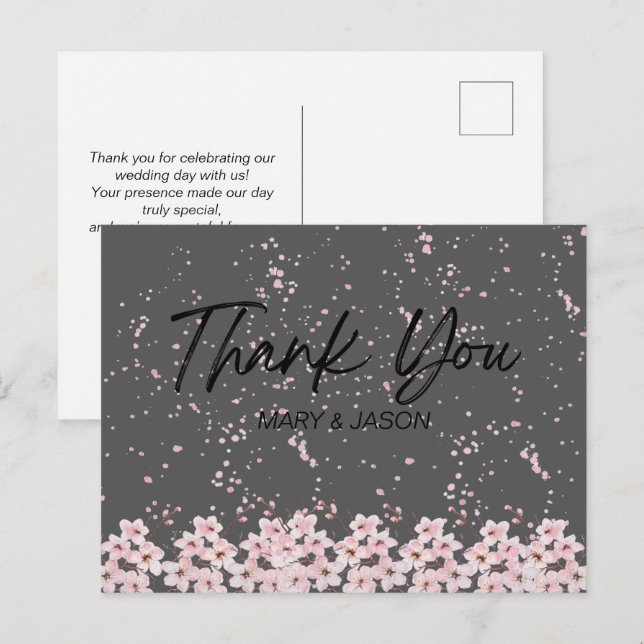 Carte Postale Simple Elegant Thank You Card (Devant / Derrière)