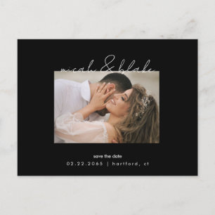 Carte Postale Simple et Élégant Enregistrer la Date de Mariage e