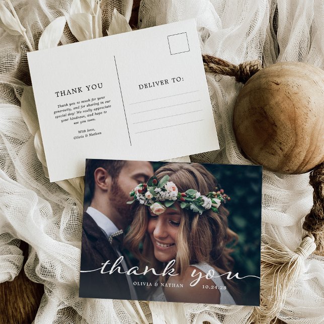 Carte Postale Simple et Élégant | Mariage Photo Moderne (Créateur téléchargé)