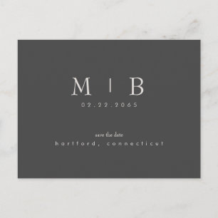 Carte Postale Simple et élégant monogramme mariage à retenir la