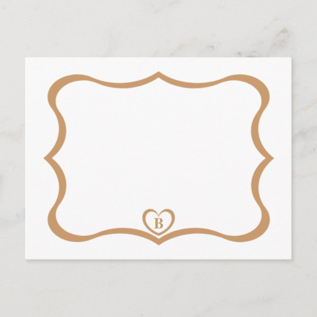 Carte postale simple et élégante avec monogramme # (Devant)