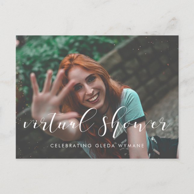 Carte Postale Simple et élégante photo de douche de mariée virtu (Devant)