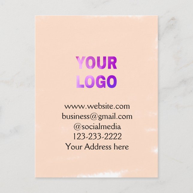 Carte Postale simple et minimal ajouter votre logo/design ici te (Devant)