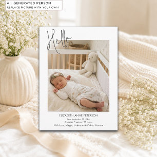 Carte Postale Simple Faire Connaître Bébé Photo Naissance Annonc