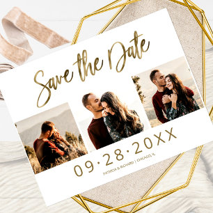 Carte Postale Simple Faire-Part de Mariage 3 Photos