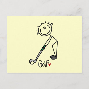Carte Postale Simple Golfeur en Bâtonnets