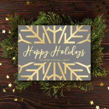 Simple Happy Holidays snowflake or affaires