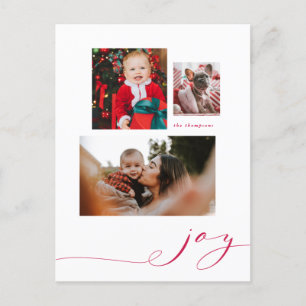 Carte postale simple Joy Multi-Photo Holiday