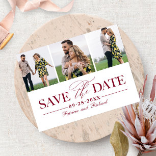 Carte Postale Simple Mariage Élégant Enregistrer La Date 3 Photo