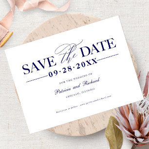 Carte Postale Simple Mariage Élégant Enregistrer La Date Non Pho