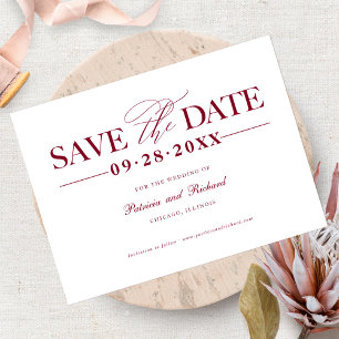 Carte Postale Simple Mariage Élégant Enregistrer La Date Non Pho