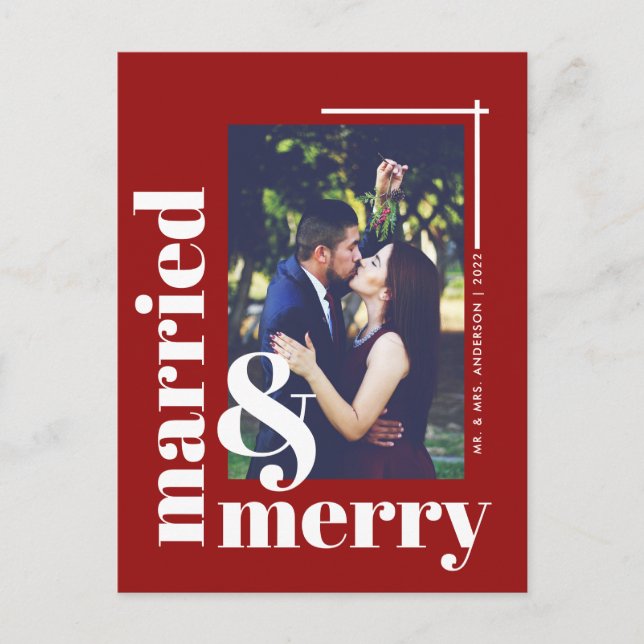 Carte Postale Simple Marié et Joyeux Noël (Devant)