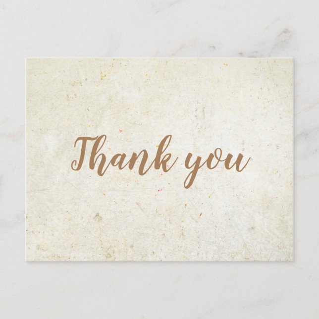 Carte postale Simple Merci Gold Script (Devant)
