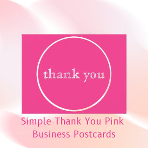 Carte Postale Simple Merci rose