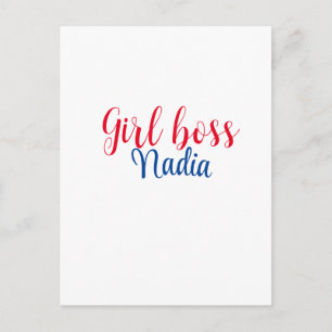 Carte Postale simple minimal girl boss ajouter nom texte image e