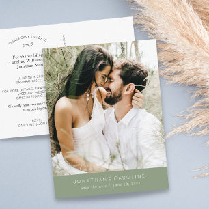 Carte Postale Simple minimal grand mariage photo Enregistrer la