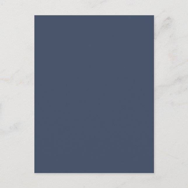 Carte Postale simple minimal solide couleur personnalisé bleu gr (Devant)