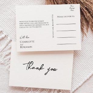 Carte postale simple minimaliste Merci Mariage