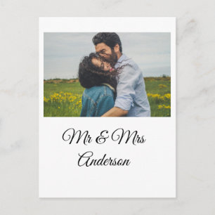 Carte Postale Simple minimaliste monsieur et madame ajoutez votr