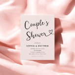 Carte Postale Simple minimaliste Script Coeur Couples Douche<br><div class="desc">Faites-vous plaisir avec notre invitation à la douche minimaliste pour couple. Avec le titre "Douche de couple" en décontracté,  orné d'un tourbillon gracieux et d'un motif cardiaque,  cette invitation respire simplicité et charme. Réunissez vos proches pour une occasion spéciale qui célèbre les deux partenaires dans le style et l'élégance.</div>