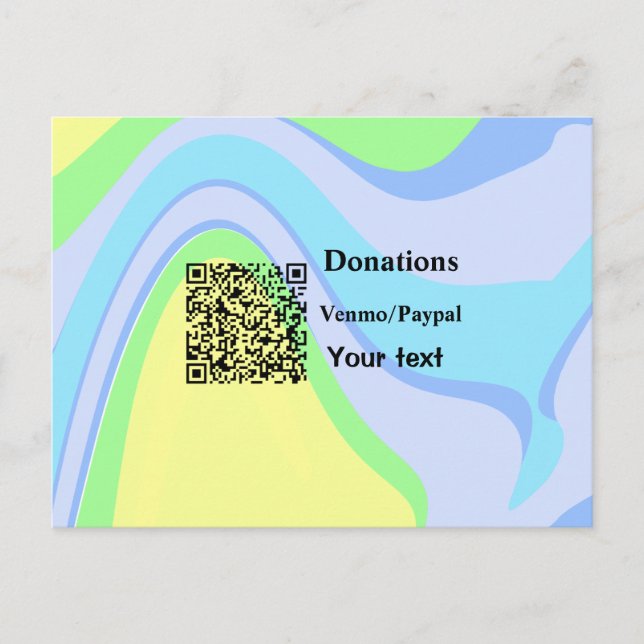 Carte Postale Simple minimum ajouter des dons de code-barres ven (Devant)
