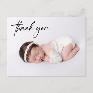 Carte Postale Simple Modern Baby photo fille Birth Merci