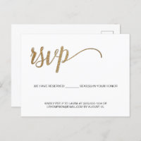 Simple Modern Gold RSVP sans envoi Siège réservé
