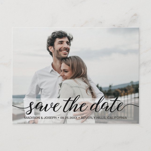 Carte Postale Simple Modern Save the Date Fiançailles Photo (Devant)