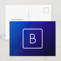 Simple moderne bleu foncé Ombre dégradé et monogra