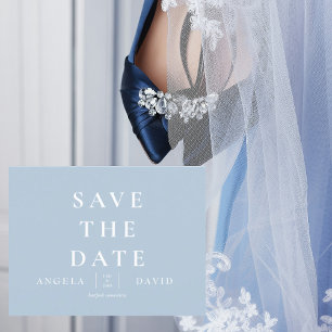 Carte Postale Simple Moderne Ciel Bleu Mariage Enregistrer la Da
