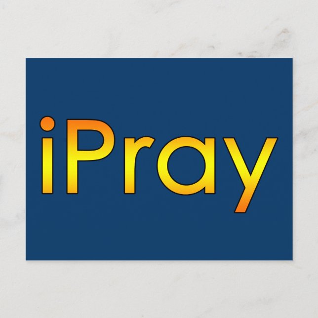Carte Postale Simple, moderne, Clever iPray sur Tee - shirts, Ca (Devant)
