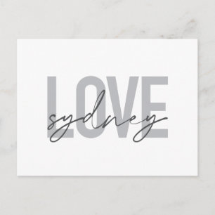 Carte Postale Simple, moderne, cool, design urbain Amour Sydney