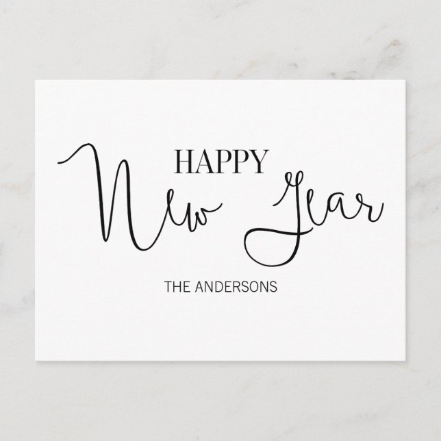 Carte postale simple moderne et heureuse du Nouvel (Devant)