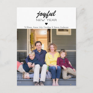 Carte Postale Simple moderne Joyful Happy New Year Heart Photo