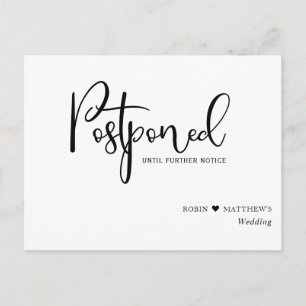 Carte Postale Simple, moderne, Mariage de report Faire-part