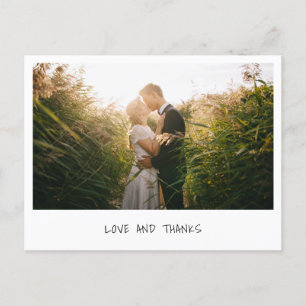 Carte Postale Simple Moderne Minimaliste Photo Mariage Remerciem