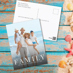 Carte Postale Simple Moderne Photo Famille Minimaliste Personnal