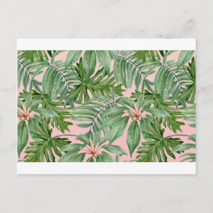 Carte Postale Simple moderne Pink Palm Leaf Tropical Floral