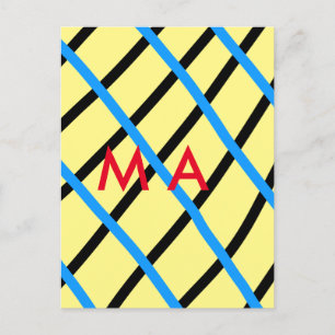 Carte Postale Simple monogramme ajouter votre nom lettre man min
