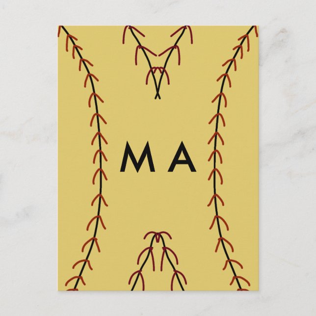 Carte Postale Simple monogramme ajouter votre nom lettre man min (Devant)
