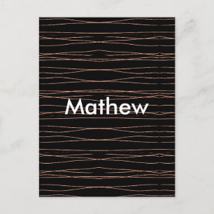 Carte Postale Simple monogramme ajouter votre nom lettre man min