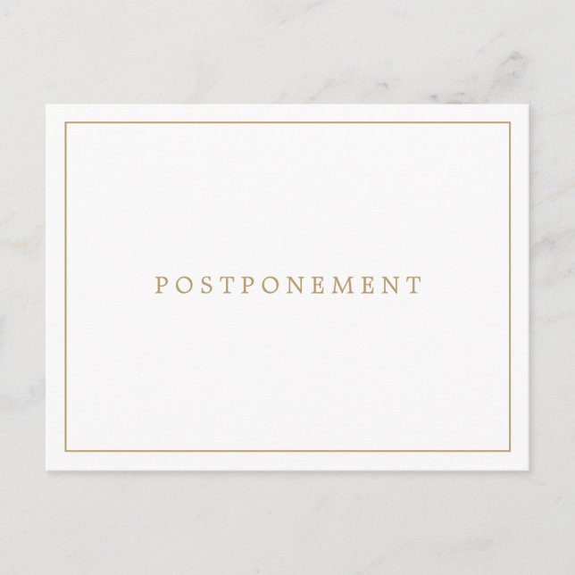 Carte Postale Simple Monogramme de Mariage Reporté en Or Antique (Devant)