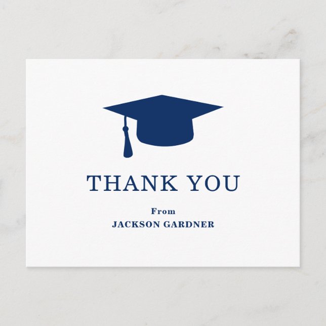 Carte Postale Simple Navy Blue Mortar Board Modernisation gradua (Devant)